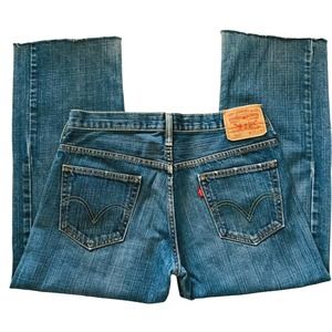 Levis 569 Loose Straight Crop Jeans Women's Size 31 x 25 Cut Raw Hem Jeans